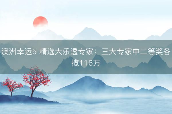 澳洲幸運(yùn)5 精選大樂透專家:三大專家中二等獎(jiǎng)各攬116萬(wàn)