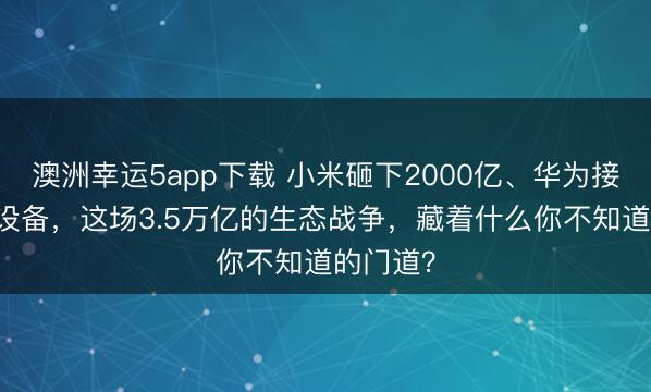 澳洲幸運(yùn)5app下載 小米砸下2000億、華為接入10億設(shè)備,這場(chǎng)3.5萬億的生態(tài)戰(zhàn)爭(zhēng),藏著什么你不知道的門道?
